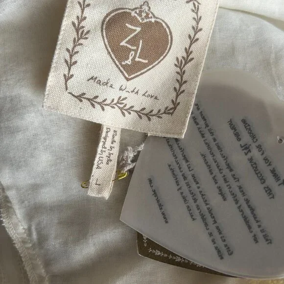 Z&L Europe Hampton Crop Top Ivory Open Back Puff Sleeve Size L - Picture 8 of 9